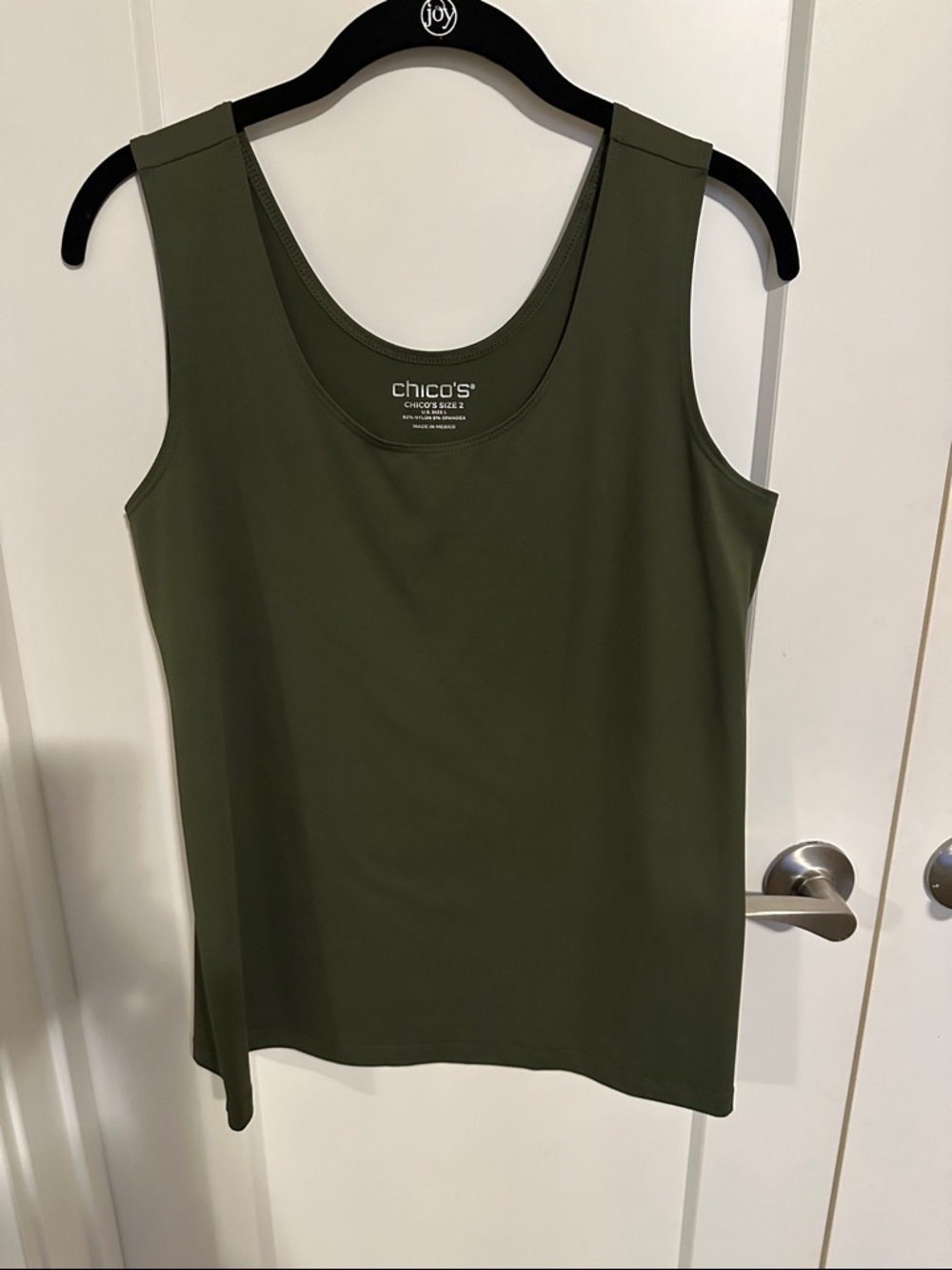 NWOT Chico's Olive Tank with Scoop Neck